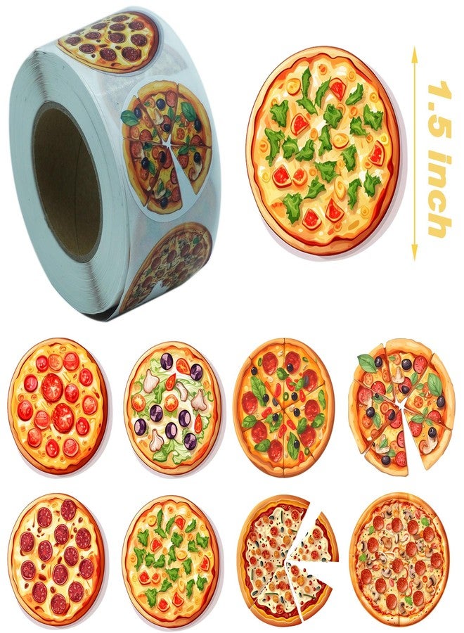 PIBIPAID 500 Ct Cute Pizza Roll Stickers,Pizza Food Birthday Party Favors Supplies Decorations Goodie Bag Stuffers Prize Labels - Image 2